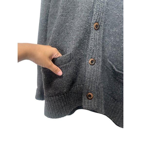 Eddie Bauer Wool Long Button Down Cardigan Mens Large Gray Shawl Collar Grandpa - Picture 12 of 15